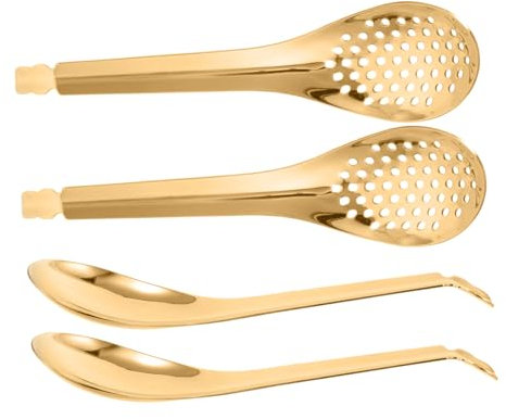 ULTECHNOVO 4pezzi Cucchiai Forati in Acciaio Cucchiaio Per Salsa e Utensili Da Cucina Per Servire Zuppe e Buffet