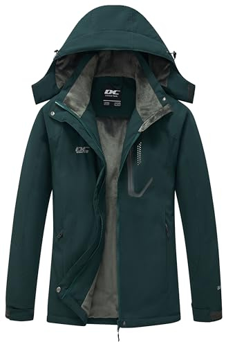DCmount Winterjacke Damen Winddicht Skijacke Damen warm Fleecejacke wasserdicht verdickt gefüttert Funktionsjacke mit abnehmbarer Kapuze