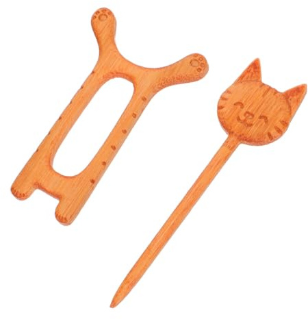 GALPADA Broche Chat Mignon Bois Épingle à Pull Décorative Broche Chaton Pour Châles Et Écharpes Pince à Vêtements Naturelle