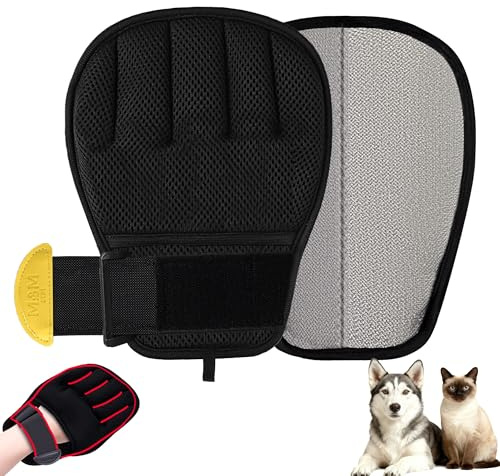 MMGOPET Pet Hair Removal Glove for Cats & Dogs, Patented Adjustable Strap, Reusable Five-Finger Grooming Glove with Secure Non-Slip Fit for Couch, Carpet, Clothing & Car Seat