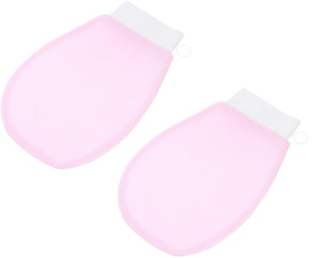 LIFKOME Peelinghandschuhe Dusche Körperpeeling Waschlappen Sanft Exfolierend Hautfreundlich Rosa für Männer Frauen Spa Massage
