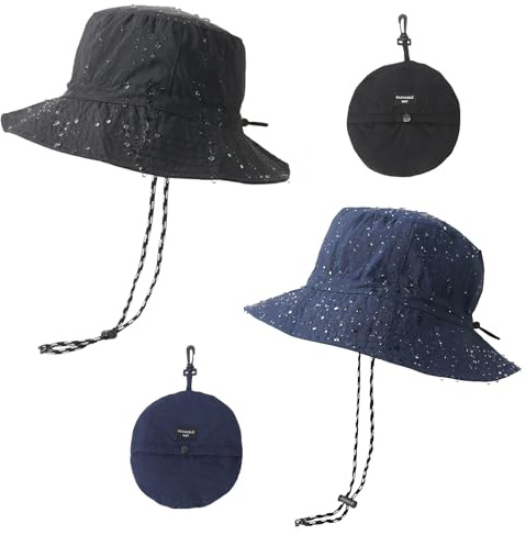 Utensilsto 2 Stück Sonnenhut Damen Herren,Fischerhüte Faltbar Wasserdichter Verstaubarer Sommerhut,Atmungsaktiver Schnelltrocknend Sonnenhüte für Outdoor Aktivitäten