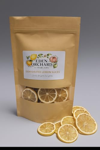 Dried Lemon Slices, Natural Dehydrated Fruit, 50g Pack with 20+Servings for Cocktails, Tea, Baking and Craft Decorations