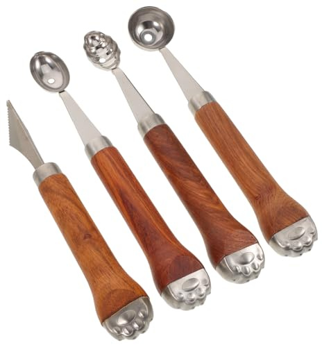 Alipis 4pezzi Scavino per Anguria in Acciaio Inossidabile Set di Utensili per Intagliare Frutta Scavino per Melone e Frutta Cucchiaio per Gelato per Riunioni Estive