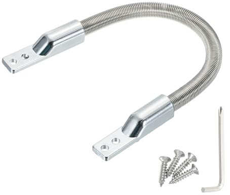 PATIKIL Armored Loop Power Transfer (247mm Long, Fit 7.5mm(0.3), Silver) Metal Flexible Gooseneck Exposed Mounting Sleeve Door Cable Protector with Zinc End Cap, Suit for - Access System
