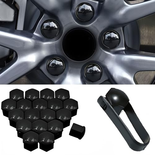 Tryagat 20Pcs Wheel Nut Covers ABS Plastic Compatible for Citroen C4 Cactus 2014-2017, Alloy Wheel Bolt Caps Heavy-Duty Tyre Screw Protector Cap,17mm