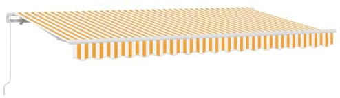 HFXHIJXQ Gelbe Gelenkarmmarkise 350 x 200 cm aus UV-beständigem Stoff Manuell einziehbar Wandhalterung Modernes Design Robust und Langlebig für Balkon Terrasse und Garten