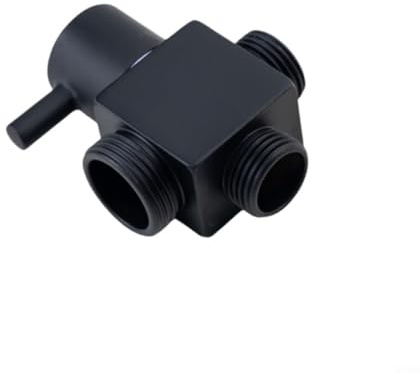 GLFLOW Vanne de dérivation de douche en laiton, répartiteur 3 voies avec 1 entrée et 2 sorties, pour contrôle du débit d'eau de salle de bain (noir)