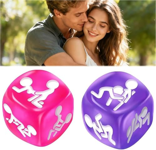 2PCS Giochi per Coppia in Tavolo – Dadi Poliedrici, Regalo di Letto da Camera da Carte.