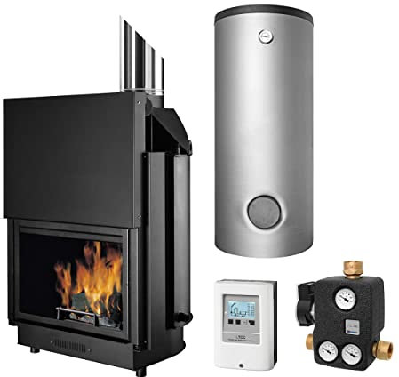 Edilkamin KS1080 Aquatondo 22 Flat PLUS CS Wasserführender Kamineinsatz Komplett-Set 825 L Speicher