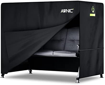 AWNIC Funda Columpio Jardin Exterior 3 Plazas Impermeable, Resistente a los Rayos UV y al Desgarro Funda Balancin de Jardin 420D Poliéster 210x125x170cm