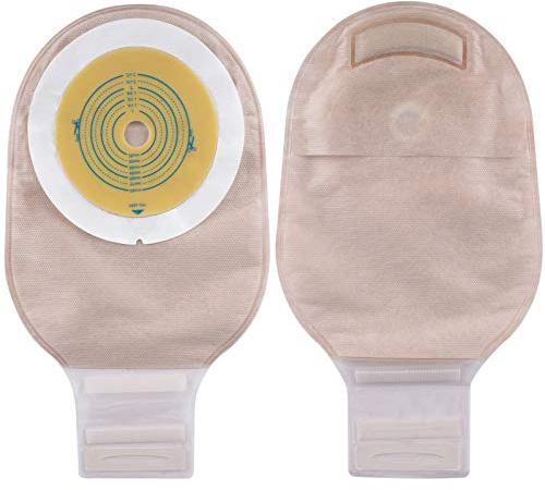 Carbou Ostomy Bags,20PCS Colostomy Supplies,One Piece Drainable Ostomy Pouch for Ileostomy Stoma Care, Cut-to-Fit (One Piece Closure)