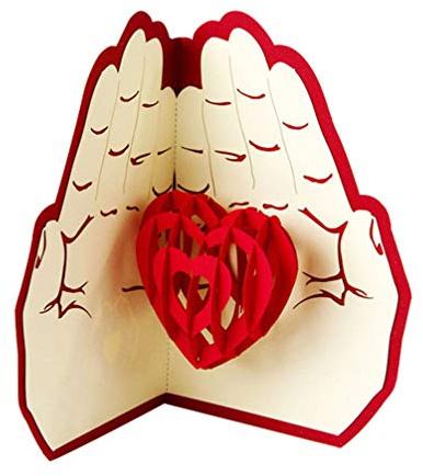 EXCEART Herzform Grußkarte Für Liebende Kreative Papierkarte Für Valentinstag Geburtstagsfeiern Und Einladungen Handgefertigte Wunschkarte Ausdruck Von Zuneigung Und
