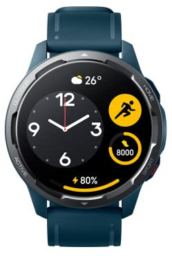 Xiaomi Watch S1 Active - Smartwatch con Pantalla AMOLED de 1.43, frecuencia de 60 Hz, 117 Modos Deportivos, monitoreo frecuencia cardíaca, sueño, estrés, SpO2, 5ATM, Color Ocean Blue, 46 mm