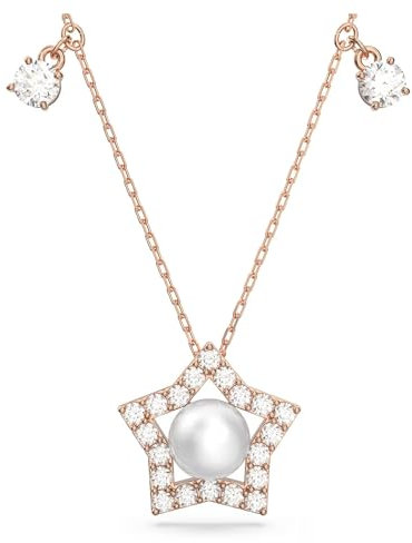 SWAROVSKI Stella 5645382 - Collana da donna in oro rosa con ciondolo a stella con zirconi bianchi, misura unica, Acciaio inossidabile