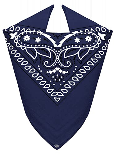 Van Der Rich ® - Bandanas 100% Coton avec motif Paisley pour Homme Femme (Marine, TU)