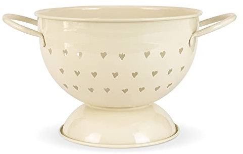 Isabelle Rose Scolapasta Stile retrò con Manici Shabby Chic e Fori a Cuori 6081