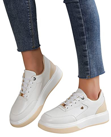 Sneaker Damen Bunt 41 Schwarze Turnschuhe Damen Leder mit Dämpfung Laufen Schuhe Frauen Leichte Sportschuhe Weiß Joggingschuhe Straßenlaufschuhe für Jogging Fitness Camper