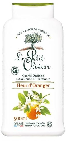 LE PETIT OLIVIER - Crème Douche Fleur D'Oranger - 500ml de douceur pour une peau hydratée et parfumée - Lot De 3 - Vendu Par Lot