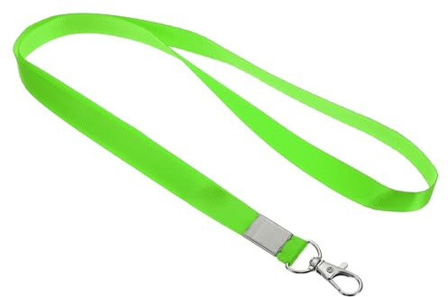 PATIKIL 17 Halsbänder 5Pack 0.6 Breite Flach Riemen Schlüsselband mit Drehbar Haken Clip für Name Etikett Abzeichen Halter ID-Karte Schlüssel Fluo Grün