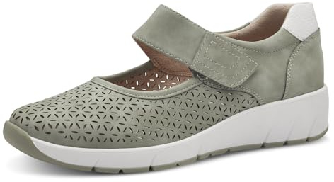 Jana Damhalvskor med kardborreband, vegan, salvia, 38 EU Weit