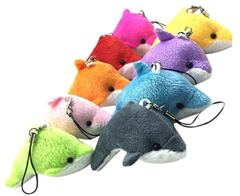 SOIMISS 3 Stück Plüsch kleine Delfin Anhänger Mini Stofftier Delfin Anhänger für Schlüsselbund Tasche Taschenfüller