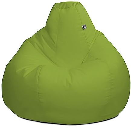 rucomfy Classic Adult Outdoor Beanbag Chair - Water Resistant - Olive | Pre-Filled Kids Beanbag - Machine Washable - Outdoor Chair Lounger - Safe Comfortable Kids Seating - 70x110cm