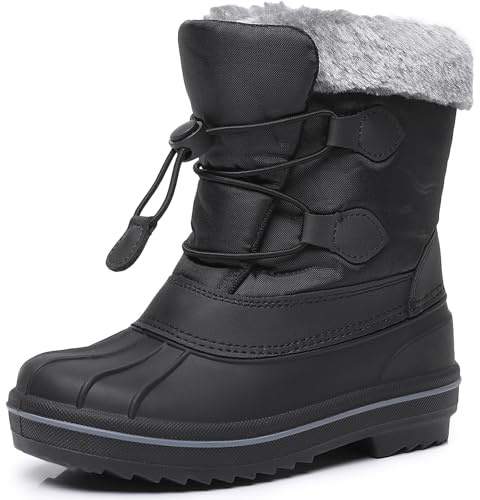 Felabo Kids Snow Boots for Boys and Girls – Insulated Water Resistant Non Slip Easy On Winter Boots (Toddler/Little Kid/Big Kid)