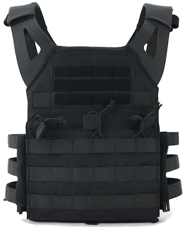 ACEXIER Taktische Weste Leichte JPC Schnellverschlussweste Airsoftweste für Outdoor-Paintball-Schießen Kriegsspiel (Black)