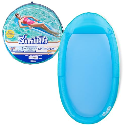 SwimWays Spring Float Premium Hängemattenliege, aufblasbarer Pool schwimmt Erwachsene mit schneller Inflation ab 15 Jahren
