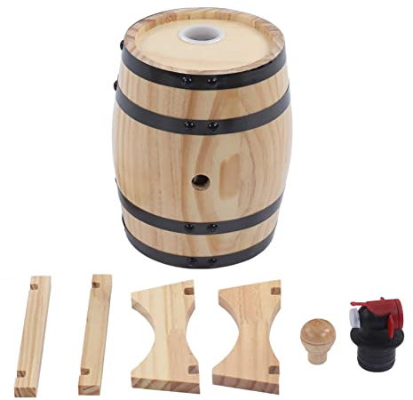 Barriles De Pino De Vino, Barriles De Cerveza De Madera, Con Soporte, Tapón Y Grifo, Barril De Envejecimiento Para Almacenamiento De Vino, Licores Y Whisky(1L)