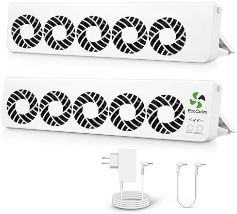 ecoCalm Heizkörper Ventilator Duo Set mit 10 Verbesserten Lüfter, Intelligenter Heizkörperverstärker Erhöhen die Effizienz der Heizung und Sparen Energie