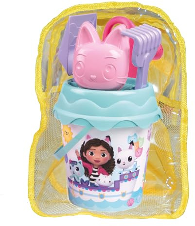 Smoby- Mochila de Playa con Cubo La Casa de Muñecas de Gabby y Accesorios- Mochila, Cubo, Regadera, Tamiz, Pala, Rastrillo, Molde, A Partir de 18 Meses (7000862180)