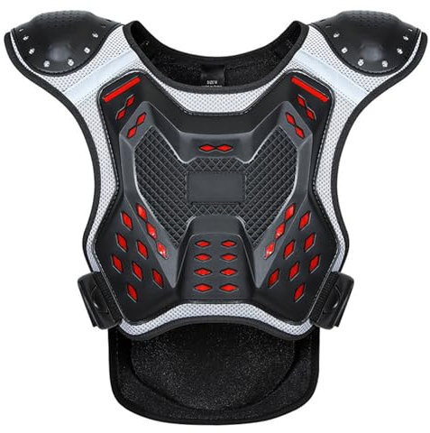 Kcolic Chaqueta Protectora De Moto para Niños, Armadura De Pecho, Protección De Carreras, Protectores De Espalda, Equipo De Protección para Montar A Caballo, Patinar, Hacer Snowboard L.