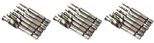 Hemobllo Juego De 18 Brocas Avellanadas Para Roscar Roscar Roscar Punta Espiral Para Metal Aluminio Y Hierro.