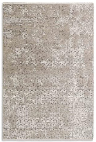 Schöner Wohnen Kollektion Hochwertiger Teppich Wohnzimmer, Schlafzimmer - Kurzflorteppich weich - Flachgewebe Design - Glänzende Muster - Teppich Dreiecke Beige 133 x 190 cm