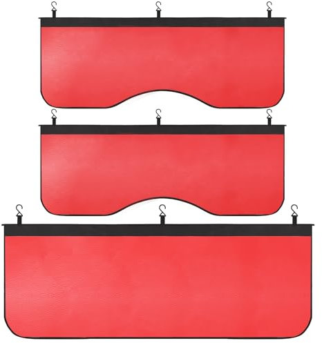 Glarks 3Pcs Automotive Magnetic Fender Cover, Red Protector Gripper Mechanic Mat Pad with Hooks for Sedan Truck, Station Wagon or Repair Work