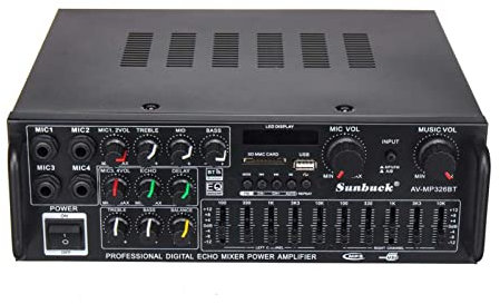 Amplificador de Audio, Amplificador estéreo 110V Versión Bluetooth inalámbrica 2 Canales HiFi Stereo Audio Audio Home Karaoke Amplificador DE Potencia AUTOMO Auto Audio para Coche o casa