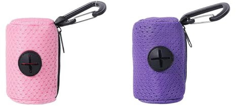 Hundekotbeutelhalter, Kotbeutelhalter, Kotbeutelspender für Hunde Poop Bag Holder Leash Bag Organizer mit Leinen-Befestigung Karabiner Geeignet für Hundeleinen (2C,ø5X7CM)