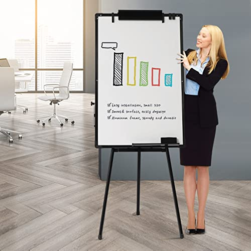 Treppiede per lavagna bianca magnetica – Cavalletto cancellabile a secco, altezza regolabile, pieghevole, portatile per ufficio o insegnamento, 90 x 60 cm