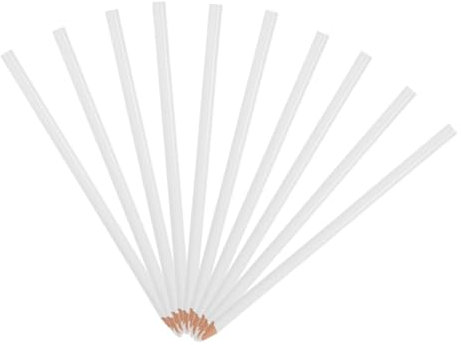CIMAXIC 10pcs Invisible Erasable Fabric Pencils White Sewing Mark Pencil Chalk for Clothing Glass Marking