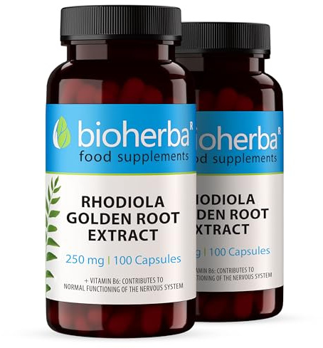 Rodiola Rosea 250 mg - 200 Capsule per Sollievo dallo Stress e Chiarezza Mentale di BIOHERBA
