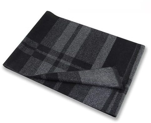 YIzdegg Herr vinter varm tjock klassisk modern imitation halsduk 180 x 30 cm herr mössa halsduk set, svart, One size