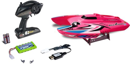 Carson 500108037 Race Shark FD 2.4G 100% RTR pink - ferngesteuertes Boot für Kinder ab 8 Jahren, RC Boot,RC,bis zu 25 km/h, 100% RTR (Ready to Run), mit 2.4 GHz Fernbedienung