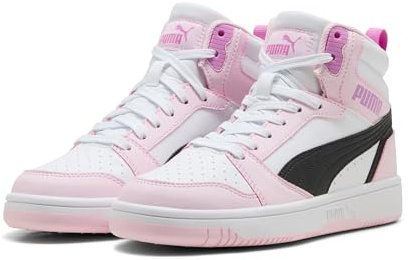 PUMA Rebound V6 Mid Jr, sneakers, vit svart pärlrosa, 36 EU, Puma Vit PUMA svart pärlrosa, 36 EU