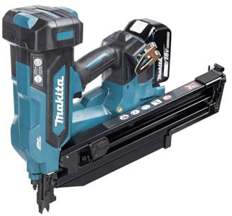 Makita DBN901RTE Bürstenloser Rahmennagler, 18 V, Li-Ion, LXT, komplett mit 2 x 5,0 Ah Akkus und Ladegerät, Lieferung in einer Tragetasche