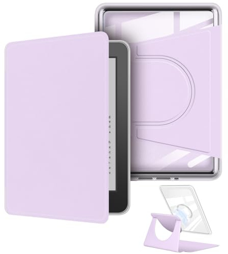 Schutzhülle für Kindle Paperwhite (10. Generation 2018), um 360 Grad drehbar, abnehmbares, magnetisches Design, verstellbare Standabdeckung, transparente Rückseite mit automatischer Sleep
