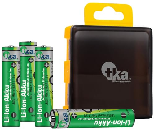 Set di 4 batterie ricaricabili Li-Ion AAA/Micro 1,5 V 1170 mWh con custodia