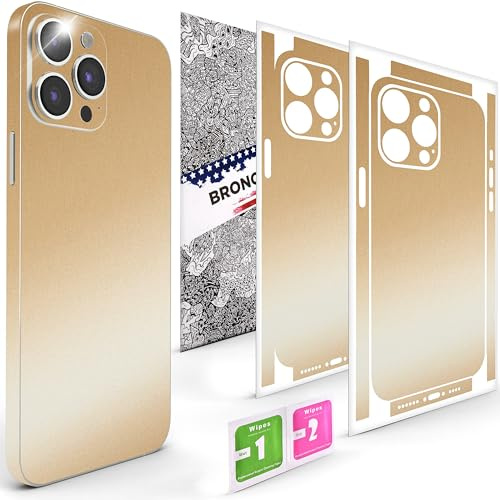 BRONOSKINZ 2Pcs Skin Wrap Compatible for iPhone 16 Pro – Slim Decal Vinyl Protective Film for Sides & Back – Sleek Fit, Premium Look – Compatible with All iPhone 16 Pro Cases - Desert Gold