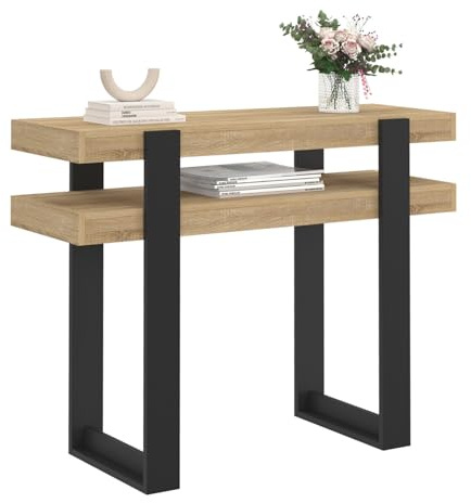 IDMarket - Console Double Phoenix Bois et Noir